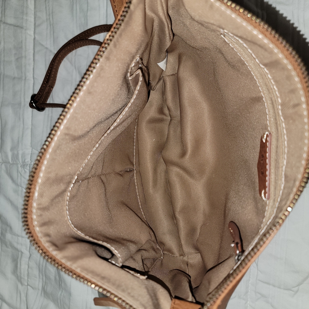 The Sak Oleta Leather Embossed Crossbody Bag Tobacco Brown - Picture 8 of 11